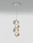 Preview: Nova Luce LED Pendelleuchte Leda dimmbar 15W warmweiss 3000K Rauchgrau Chrom Glas Metall Ø16cm 9009185