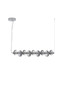 Preview: Nova Luce LED Pendelleuchte Leda dimmbar 30W warmweiss 3000K Rauchgrau Chrom Glas Metall 97x16cm 9009187