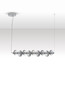 Preview: Nova Luce LED Pendelleuchte Leda dimmbar 30W warmweiss 3000K Rauchgrau Chrom Glas Metall 97x16cm 9009187