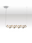 Preview: Nova Luce LED Pendelleuchte Leda dimmbar 30W warmweiss 3000K Rauchgrau Chrom Glas Metall 97x16cm 9009187