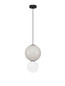 Preview: Nova Luce LED Pendelleuchte Noesis 7W warmweiss 3000K Hellgrau Schwarz Opal Glas Metall Ø25cm 9009190