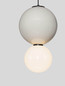 Preview: Nova Luce LED Pendelleuchte Noesis 7W warmweiss 3000K Hellgrau Schwarz Opal Glas Metall Ø25cm 9009190