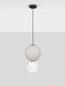 Preview: Nova Luce LED Pendelleuchte Noesis 7W warmweiss 3000K Hellgrau Schwarz Opal Glas Metall Ø25cm 9009190