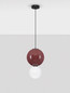 Preview: Nova Luce LED Pendelleuchte Noesis 7W warmweiss 3000K Bordeaux Schwarz Opal Glas Metall Ø25cm 9009191
