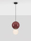Preview: Nova Luce LED Pendelleuchte Noesis 7W warmweiss 3000K Bordeaux Schwarz Opal Glas Metall Ø25cm 9009191