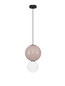 Preview: Nova Luce LED Pendelleuchte Noesis 7W warmweiss 3000K Mokka Schwarz Opal Glas Metall Ø25cm 9009192
