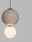 Preview: Nova Luce LED Pendelleuchte Noesis 7W warmweiss 3000K Mokka Schwarz Opal Glas Metall Ø25cm 9009192