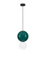 Preview: Nova Luce LED Pendelleuchte Noesis 7W warmweiss 3000K Jaspis Schwarz Opal Glas Metall Ø25cm 9009193