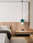 Preview: Nova Luce LED Pendelleuchte Noesis 7W warmweiss 3000K Jaspis Schwarz Opal Glas Metall Ø25cm 9009193