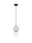 Preview: Nova Luce LED Pendelleuchte Noesis 6W warmweiss 3000K Hellgrau Schwarz Opal Glas Metall Ø18cm 9009194