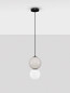 Preview: Nova Luce LED Pendelleuchte Noesis 6W warmweiss 3000K Hellgrau Schwarz Opal Glas Metall Ø18cm 9009194