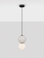 Preview: Nova Luce LED Pendelleuchte Noesis 6W warmweiss 3000K Hellgrau Schwarz Opal Glas Metall Ø18cm 9009194