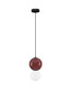 Preview: Nova Luce LED Pendelleuchte Noesis 6W warmweiss 3000K Bordeaux Schwarz Opal Glas Metall Ø18cm 9009195