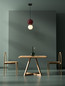 Preview: Nova Luce LED Pendelleuchte Noesis 6W warmweiss 3000K Bordeaux Schwarz Opal Glas Metall Ø18cm 9009195