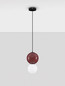 Preview: Nova Luce LED Pendelleuchte Noesis 6W warmweiss 3000K Bordeaux Schwarz Opal Glas Metall Ø18cm 9009195
