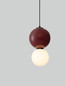 Preview: Nova Luce LED Pendelleuchte Noesis 6W warmweiss 3000K Bordeaux Schwarz Opal Glas Metall Ø18cm 9009195