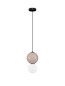Preview: Nova Luce LED Pendelleuchte Noesis 6W warmweiss 3000K Mokka Schwarz Opal Glas Metall Ø18cm 9009196