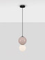 Preview: Nova Luce LED Pendelleuchte Noesis 6W warmweiss 3000K Mokka Schwarz Opal Glas Metall Ø18cm 9009196