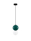Preview: Nova Luce LED Pendelleuchte Noesis 6W warmweiss 3000K Jaspis Schwarz Opal Glas Metall Ø18cm 9009197