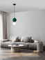 Preview: Nova Luce LED Pendelleuchte Noesis 6W warmweiss 3000K Jaspis Schwarz Opal Glas Metall Ø18cm 9009197