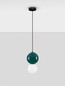 Preview: Nova Luce LED Pendelleuchte Noesis 6W warmweiss 3000K Jaspis Schwarz Opal Glas Metall Ø18cm 9009197