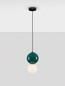 Preview: Nova Luce LED Pendelleuchte Noesis 6W warmweiss 3000K Jaspis Schwarz Opal Glas Metall Ø18cm 9009197