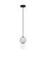 Preview: Nova Luce LED Pendelleuchte Noesis 4W warmweiss 3000K Hellgrau Schwarz Opal Glas Metall Ø15cm 9009198