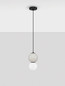 Preview: Nova Luce LED Pendelleuchte Noesis 4W warmweiss 3000K Hellgrau Schwarz Opal Glas Metall Ø15cm 9009198