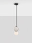 Preview: Nova Luce LED Pendelleuchte Noesis 4W warmweiss 3000K Hellgrau Schwarz Opal Glas Metall Ø15cm 9009198