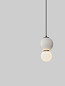 Preview: Nova Luce LED Pendelleuchte Noesis 4W warmweiss 3000K Hellgrau Schwarz Opal Glas Metall Ø15cm 9009198