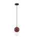 Preview: Nova Luce LED Pendelleuchte Noesis 4W warmweiss 3000K Bordeaux Schwarz Opal Glas Metall Ø15cm 9009199