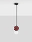 Preview: Nova Luce LED Pendelleuchte Noesis 4W warmweiss 3000K Bordeaux Schwarz Opal Glas Metall Ø15cm 9009199