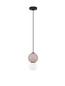 Preview: Nova Luce LED Pendelleuchte Noesis 4W warmweiss 3000K Mokka Schwarz Opal Glas Metall Ø15cm 9009200
