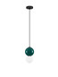 Preview: Nova Luce LED Pendelleuchte Noesis 4W warmweiss 3000K Jaspis Schwarz Opal Glas Metall Ø15cm 9009201