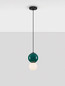 Preview: Nova Luce LED Pendelleuchte Noesis 4W warmweiss 3000K Jaspis Schwarz Opal Glas Metall Ø15cm 9009201