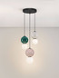 Preview: Nova Luce LED Pendelleuchte Noesis 14W warmweiss 3000K Mehrfarbig Glas Metall Ø30cm 9009202