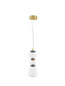Preview: Nova Luce LED Pendelleuchte Palo dimmbar 20W warmweiss 3000K Mehrfarbig Glas Metall Ø17cm 9009204
