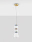 Preview: Nova Luce LED Pendelleuchte Palo dimmbar 20W warmweiss 3000K Mehrfarbig Glas Metall Ø17cm 9009204
