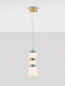 Preview: Nova Luce LED Pendelleuchte Palo dimmbar 20W warmweiss 3000K Mehrfarbig Glas Metall Ø17cm 9009204