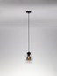 Preview: Nova Luce Pendelleuchte Blacu E27 Rauchgrau Schwarz Glas Metall Ø15cm 9009270