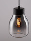 Preview: Nova Luce Pendelleuchte Blacu E27 Rauchgrau Schwarz Glas Metall Ø15cm 9009270