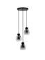 Preview: Nova Luce Pendelleuchte Blacu 3-flammig 3xE27 Rauchgrau Schwarz Glas Metall Ø32cm 9009271