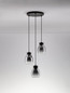 Preview: Nova Luce Pendelleuchte Blacu 3-flammig 3xE27 Rauchgrau Schwarz Glas Metall Ø32cm 9009271