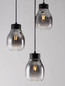 Preview: Nova Luce Pendelleuchte Blacu 3-flammig 3xE27 Rauchgrau Schwarz Glas Metall Ø32cm 9009271