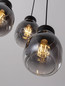 Preview: Nova Luce Pendelleuchte Blacu 3-flammig 3xE27 Rauchgrau Schwarz Glas Metall Ø32cm 9009271