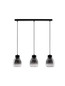 Preview: Nova Luce Pendelleuchte Blacu 3-flammig 3xE27 Rauchgrau Schwarz Glas Metall 75x15cm 9009272