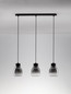 Preview: Nova Luce Pendelleuchte Blacu 3-flammig 3xE27 Rauchgrau Schwarz Glas Metall 75x15cm 9009272