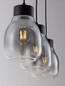 Preview: Nova Luce Pendelleuchte Blacu 3-flammig 3xE27 Rauchgrau Schwarz Glas Metall 75x15cm 9009272