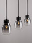 Preview: Nova Luce Pendelleuchte Blacu 3-flammig 3xE27 Rauchgrau Schwarz Glas Metall 75x15cm 9009272
