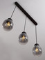 Preview: Nova Luce Pendelleuchte Blacu 3-flammig 3xE27 Rauchgrau Schwarz Glas Metall 75x15cm 9009272